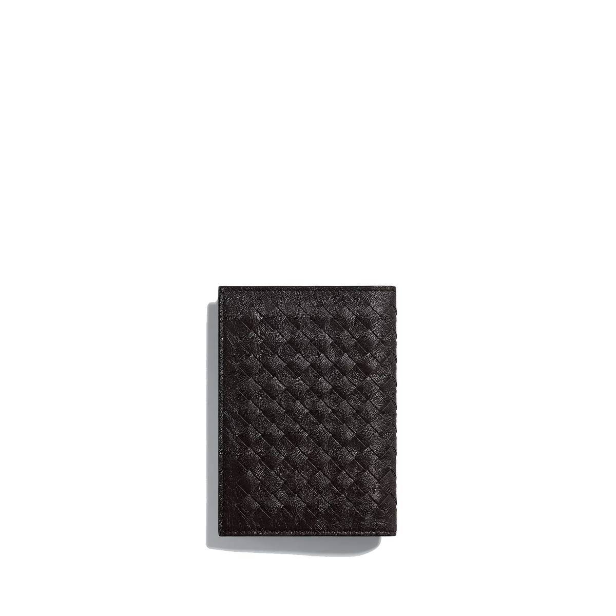 This is a Bottega Veneta Intrecciato passport case