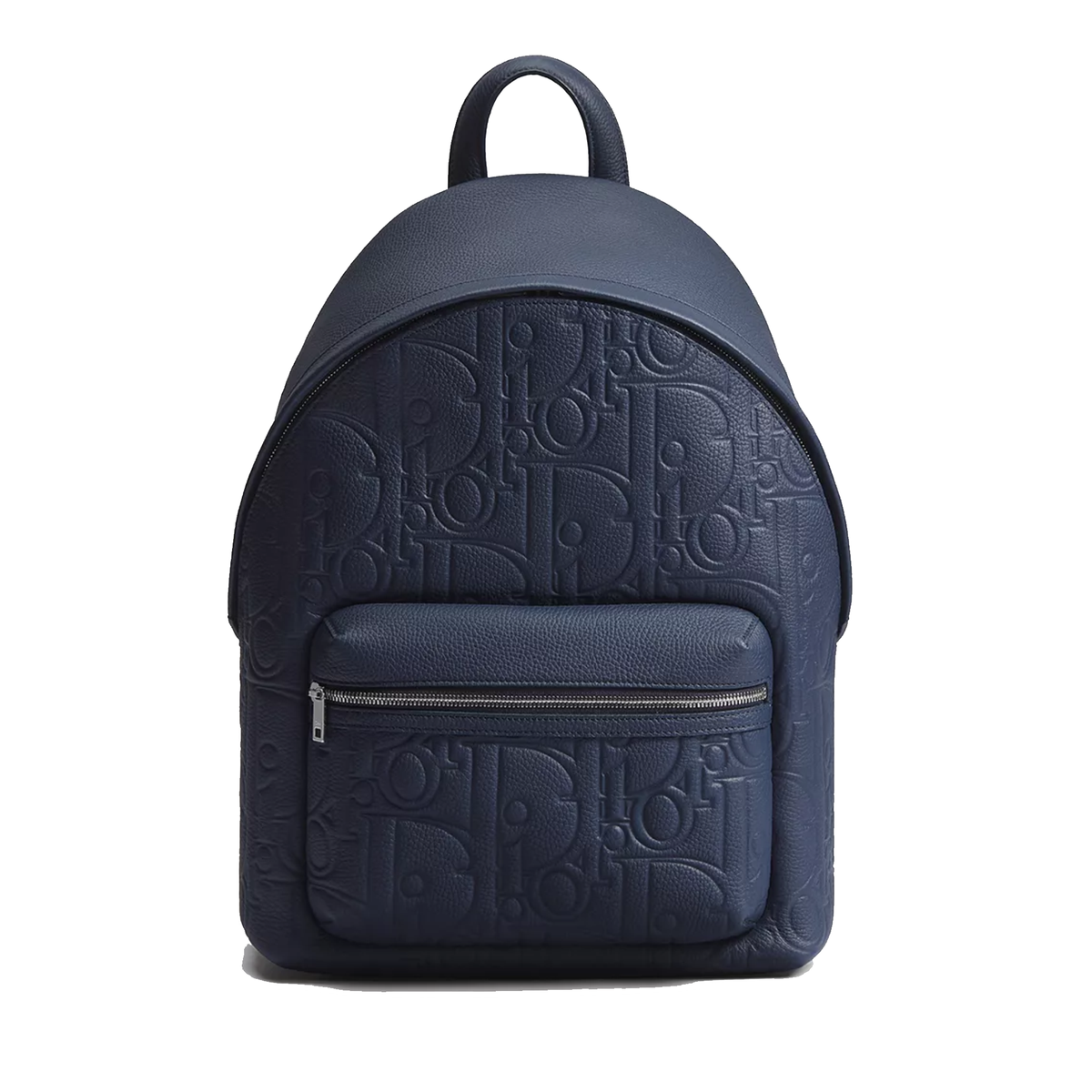 Dior Rider Zipped Backpack in Navy Blue Dior Gravity Grained Leather — view 1