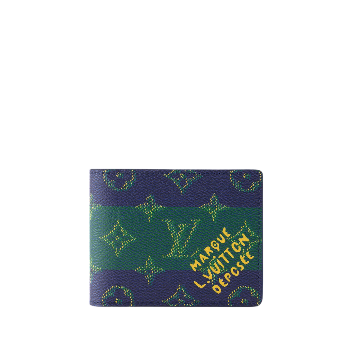 Louis Vuitton Slender Wallet in striped Monogram Heritage coated canvas with a saffron cowhide leather linin