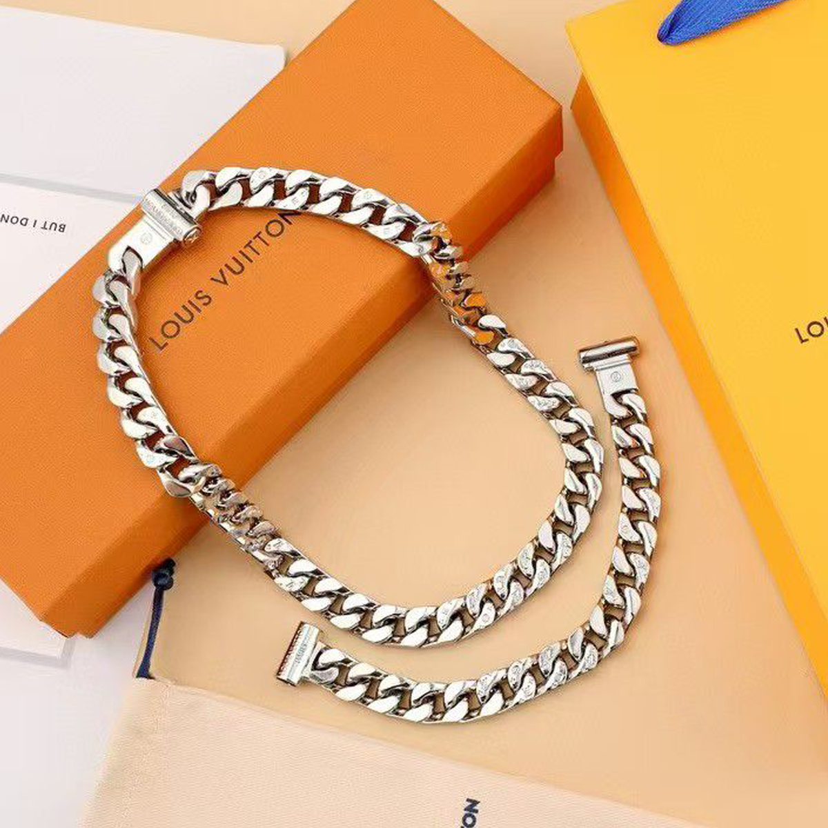 Louis Vuitton Monogram Bracelet in silver color hardwar