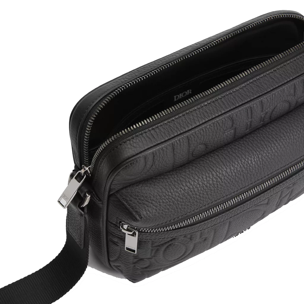 Dior Rider Zipped Messenger Bag is crafted in black Dior Gravity — view 10