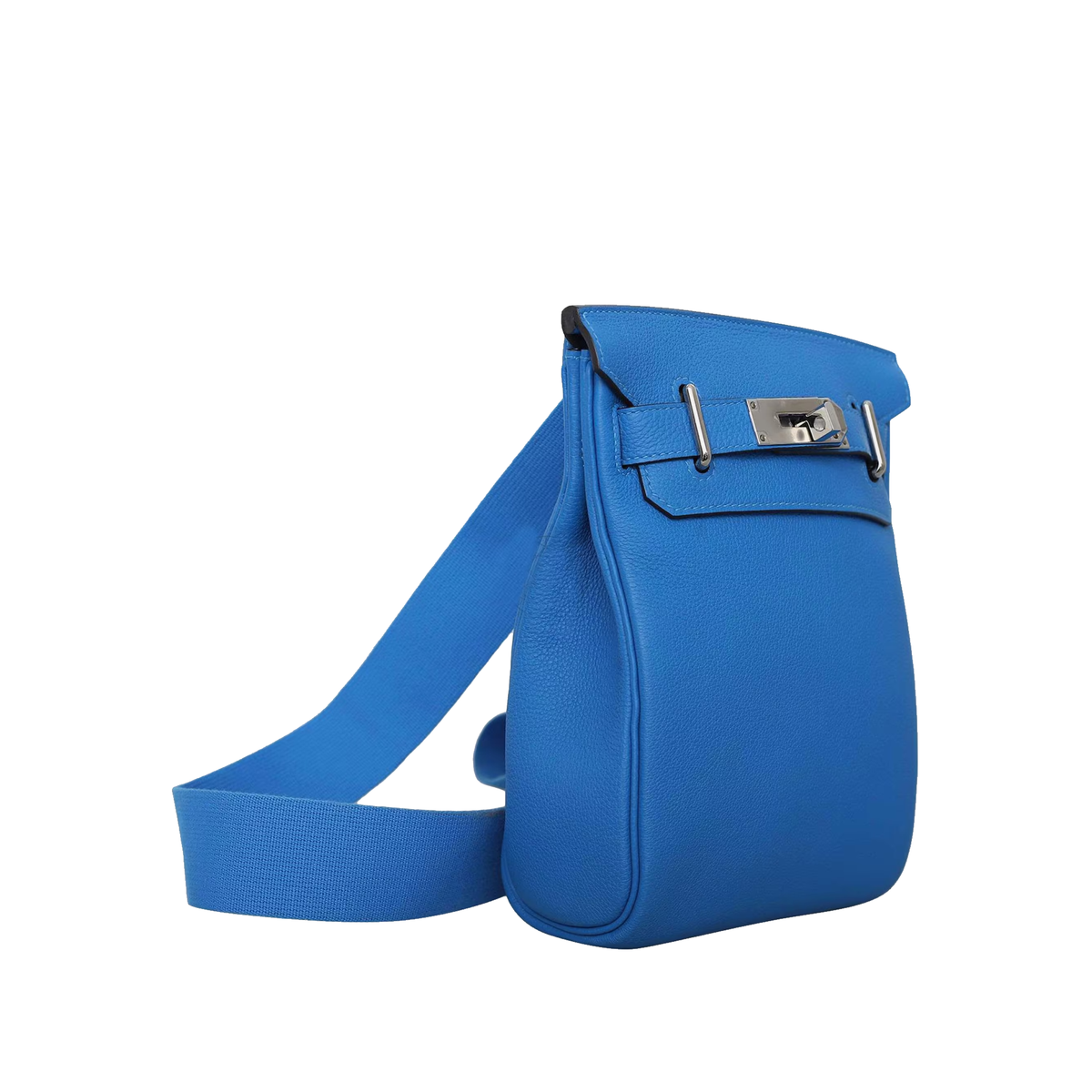 Herms Hac a Dos PM bag in blue Togo leather