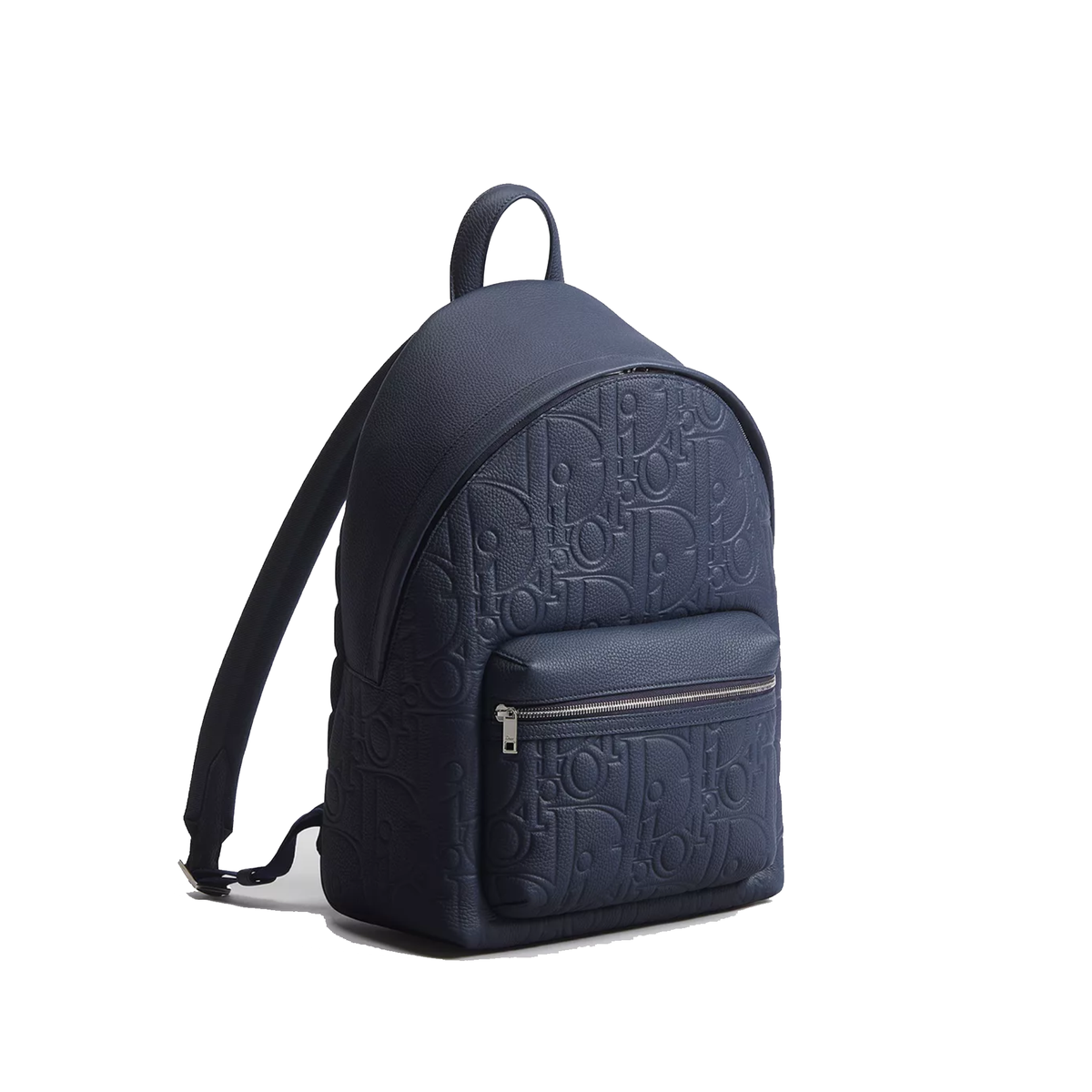 Dior Rider Zipped Backpack in Navy Blue Dior Gravity Grained Leather — view 2