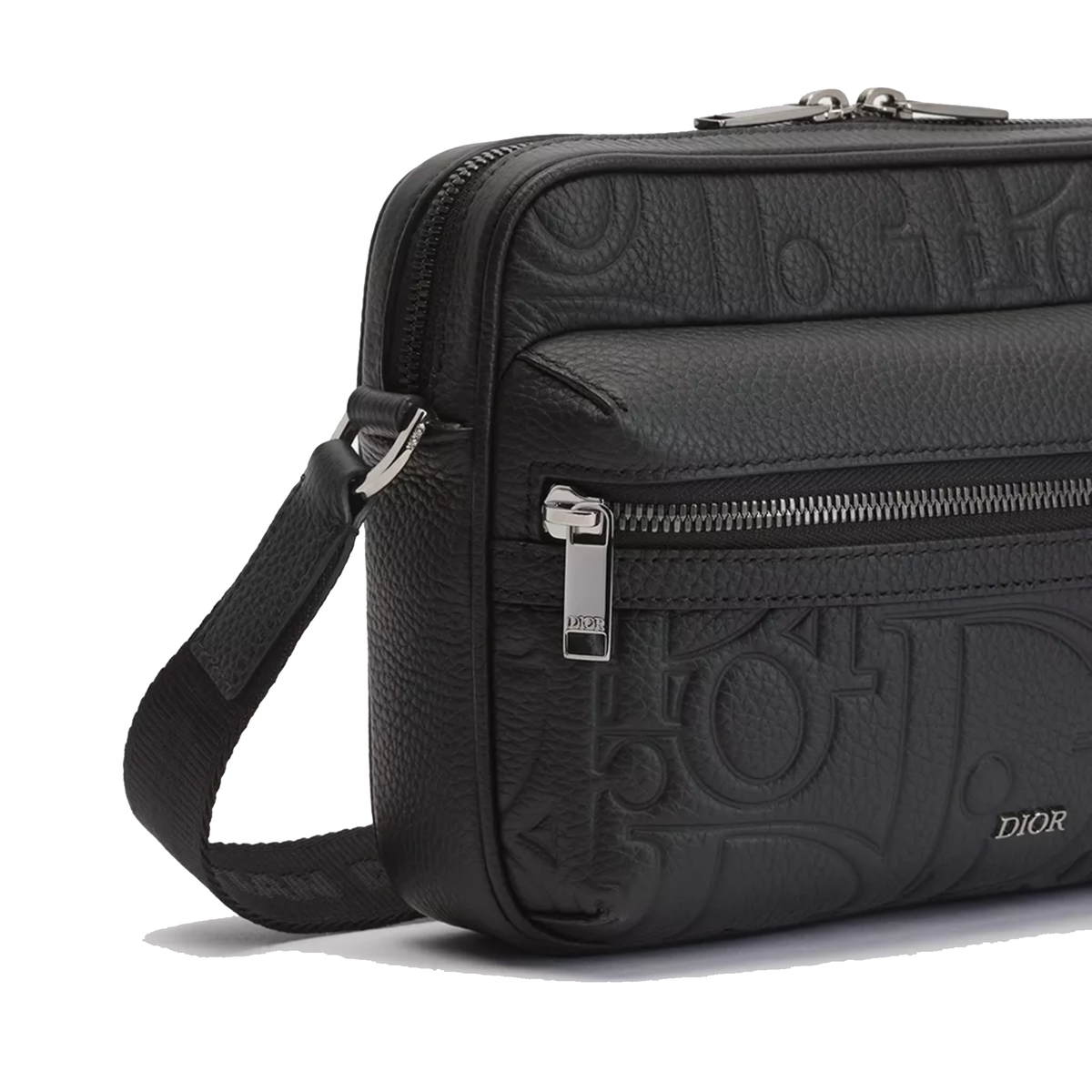 Dior Rider Zipped Messenger Bag is crafted in black Dior Gravity — view 9