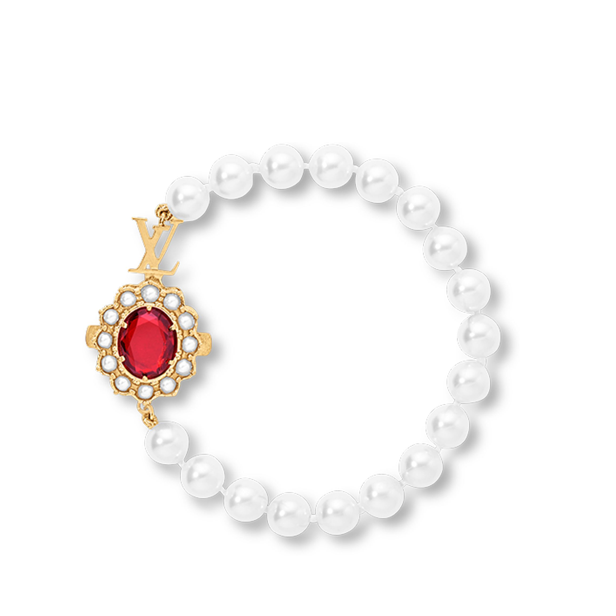 Louis Vuitton LV Dynasty bracelet featuring pearlescent glass beads