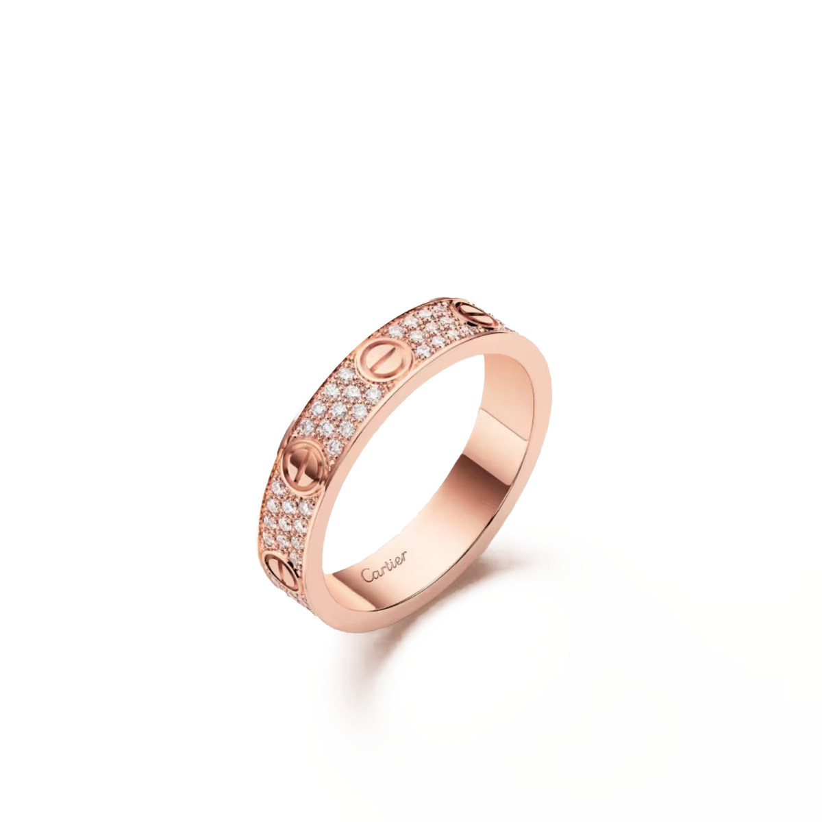 Cartier Love Ring Small Model Paved in 18K rose gold