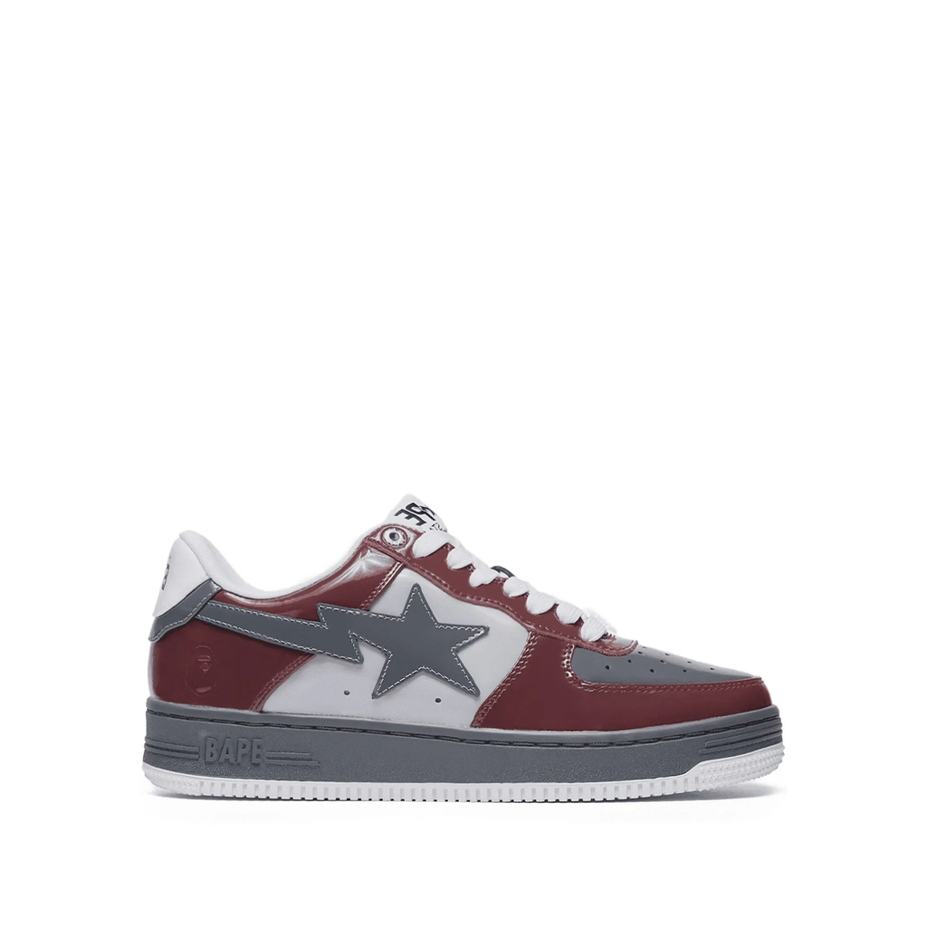 A Bathing Ape Bape Sta 2 M1 sneakers in the burgundy and grey