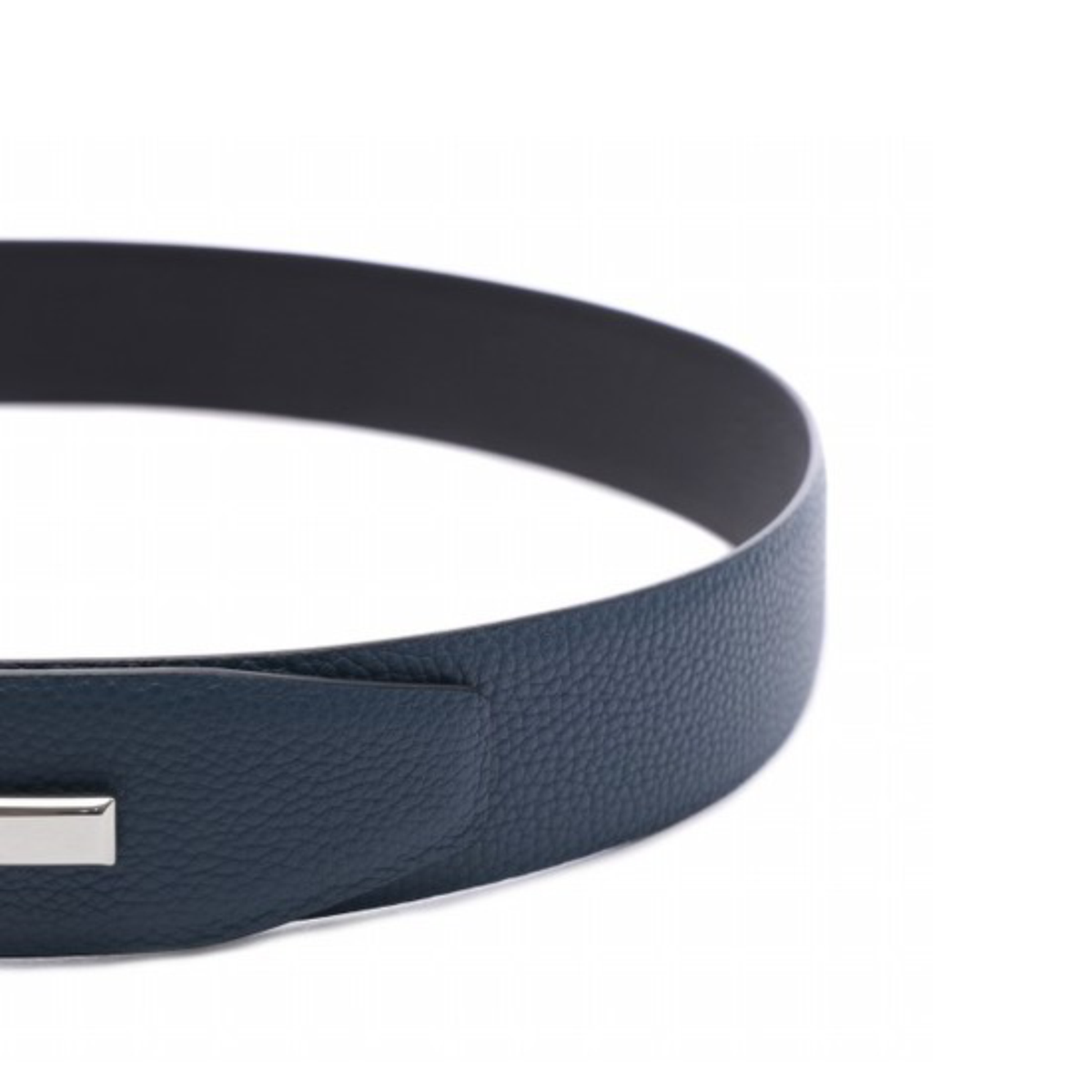 Tom Ford reversible textured leather belt featuring a signature silver tone — view 3