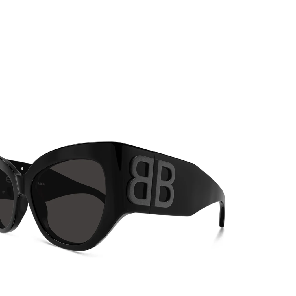 Balenciaga Bossy cat eye sunglasses featuring a glossy black acetate frame — view 3