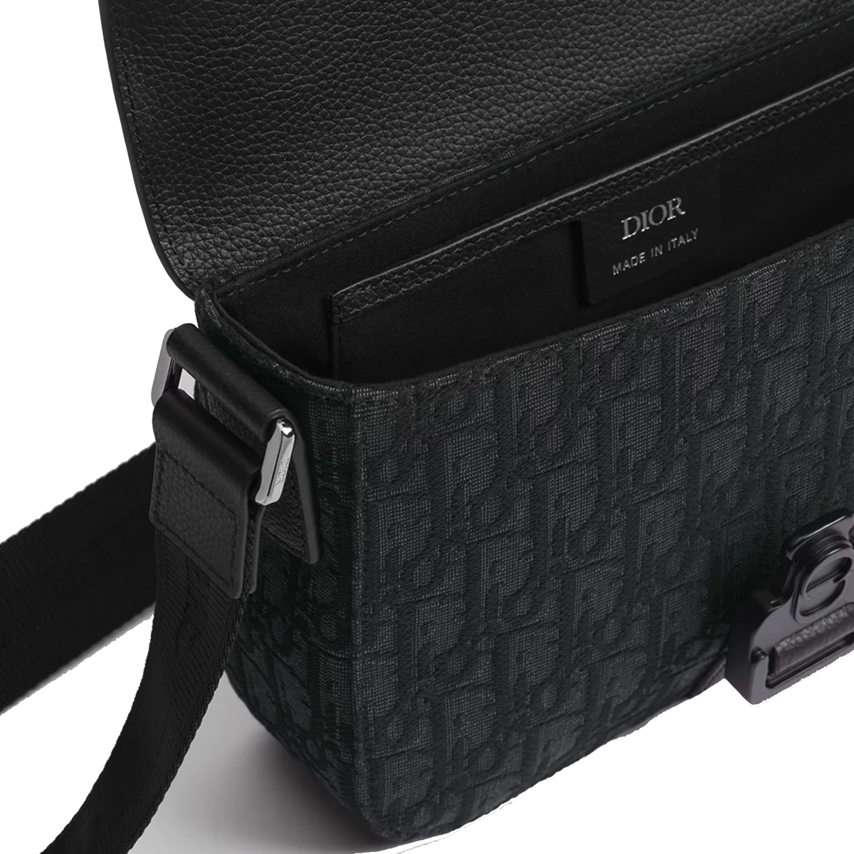Dior Mini Saddle Messenger Bag with Flap in black Dior