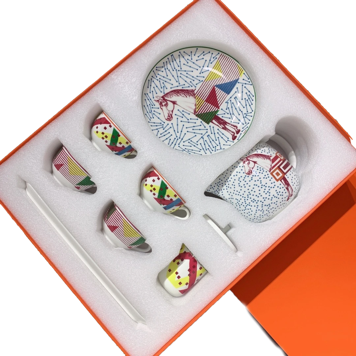 luxury porcelain tea service from the Hermès Hippomobile Collection — view 1