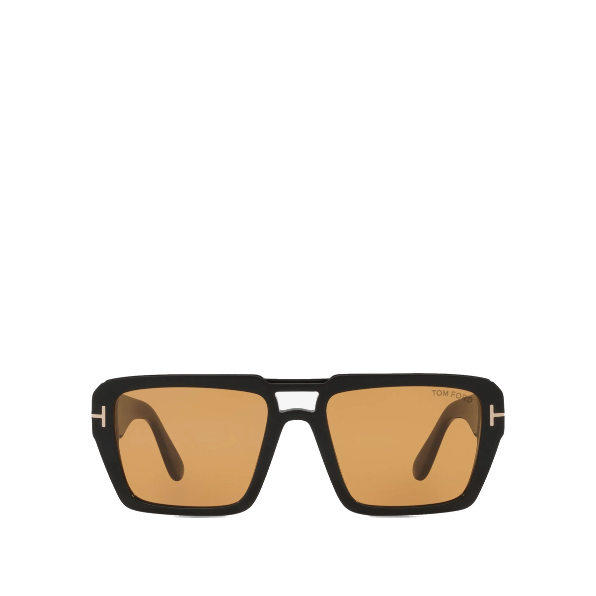 Tom Ford Redford square sunglasses featuring a bold shiny black acetate frame — view 2