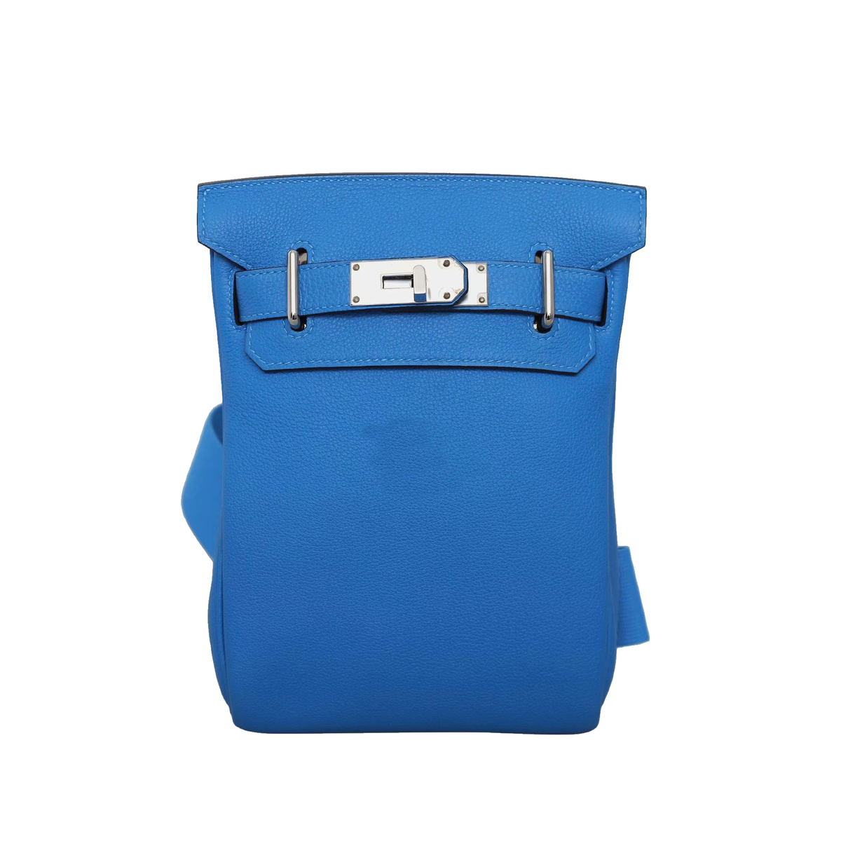 Herms Hac a Dos PM bag in blue Togo leather