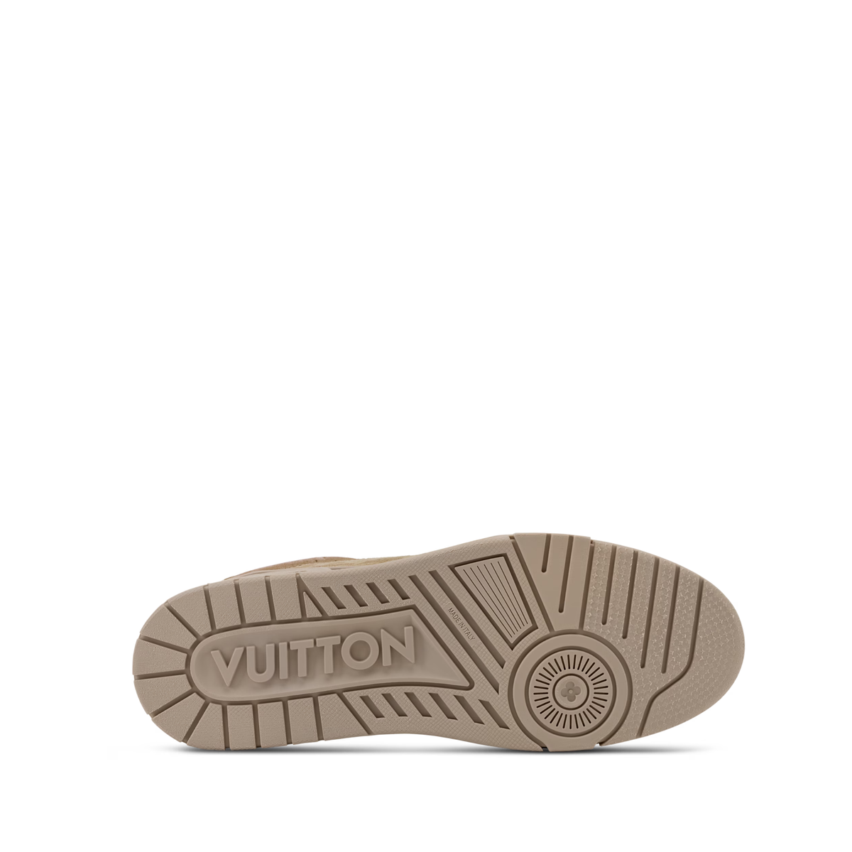 Louis Vuitton LV Trainer Distressed Sneakers in beige suede calf leather