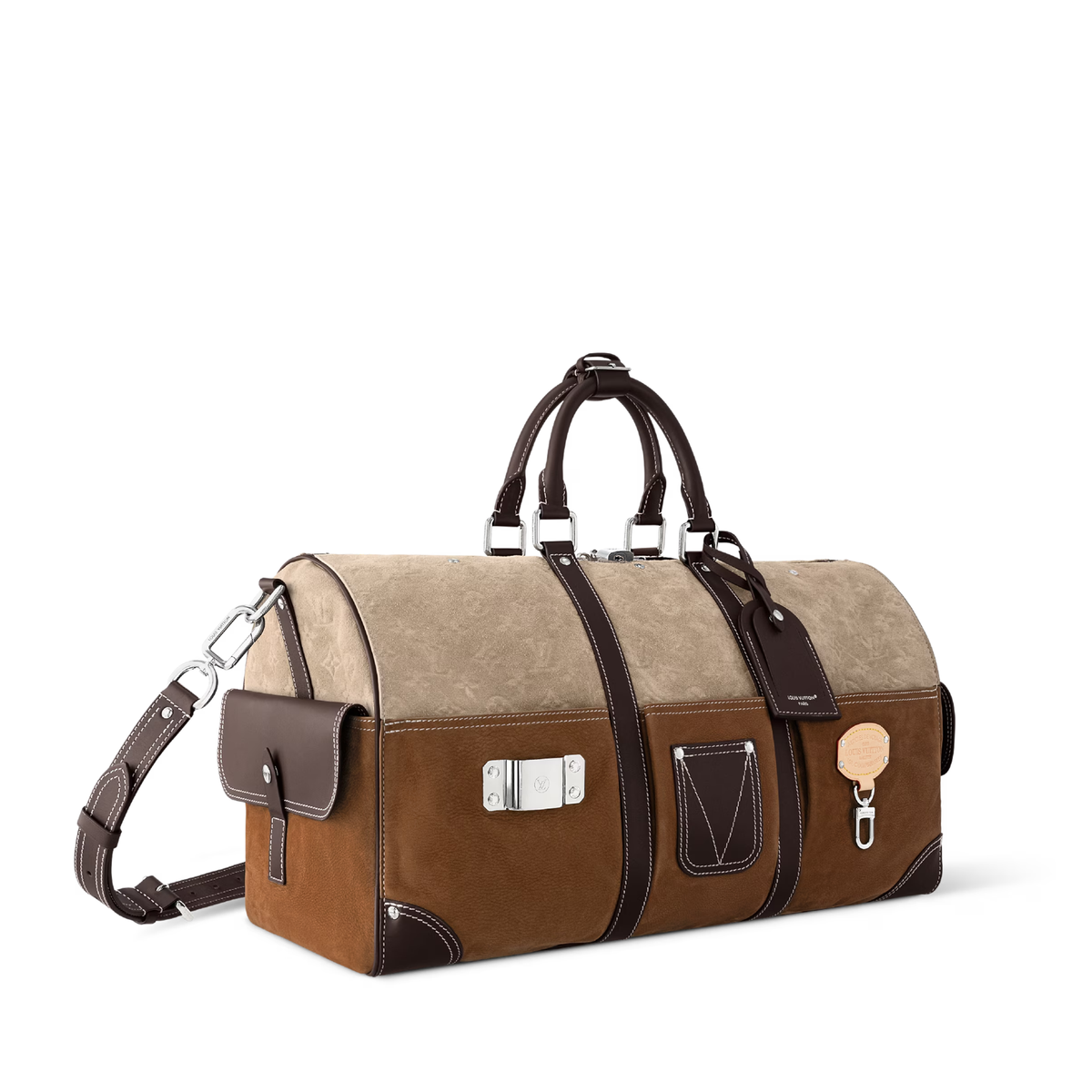 Louis Vuitton x Nigo Keepall Bandoulire 50 in Monogram suede leather — view 4