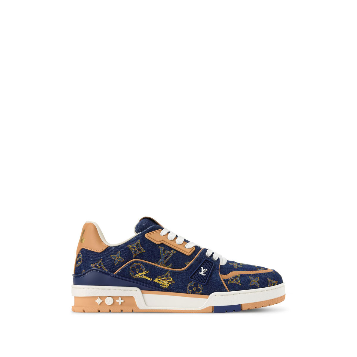 Louis Vuitton LV Trainer Sneakers in Monogram embroidered denim