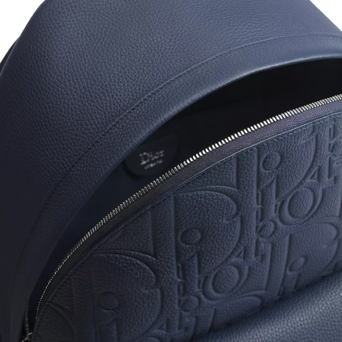 Dior Rider Zipped Backpack in Navy Blue Dior Gravity Grained Leather — view 5