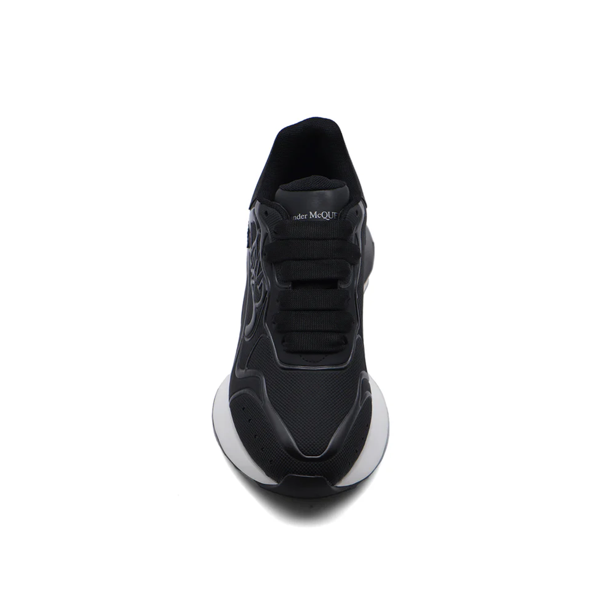 Alexander McQueen Mens Sprint Runner sneaker in black leather