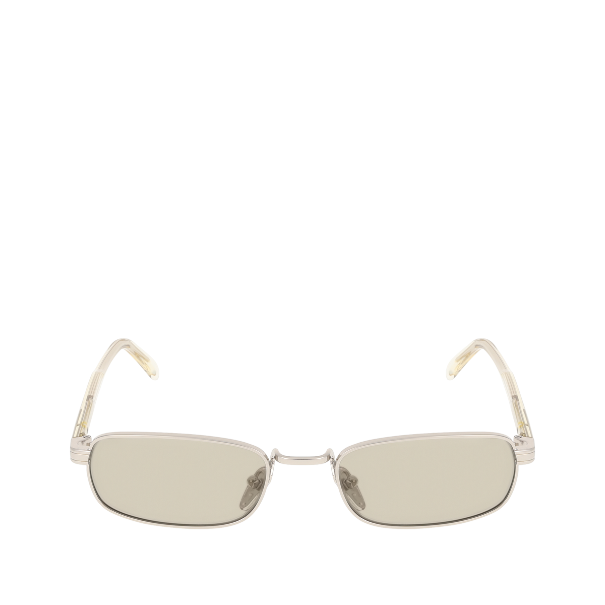 Prada PR B54S sunglasses featuring a sleek narrow rectangular silver tone metal frame — view 3