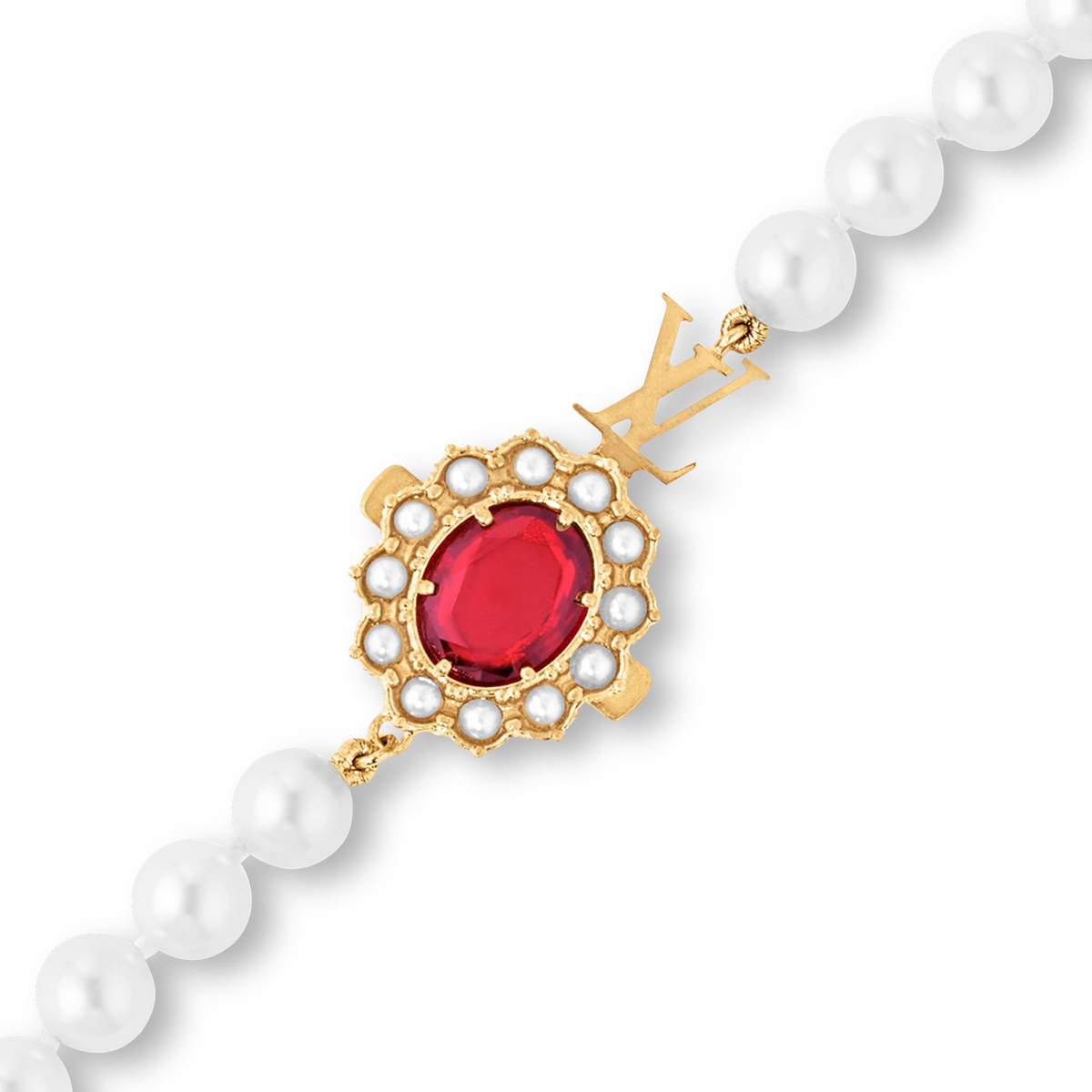 Louis Vuitton LV Dynasty bracelet featuring pearlescent glass beads