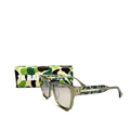 A Bathing Ape BAPE sunglasses feature a green camouflage