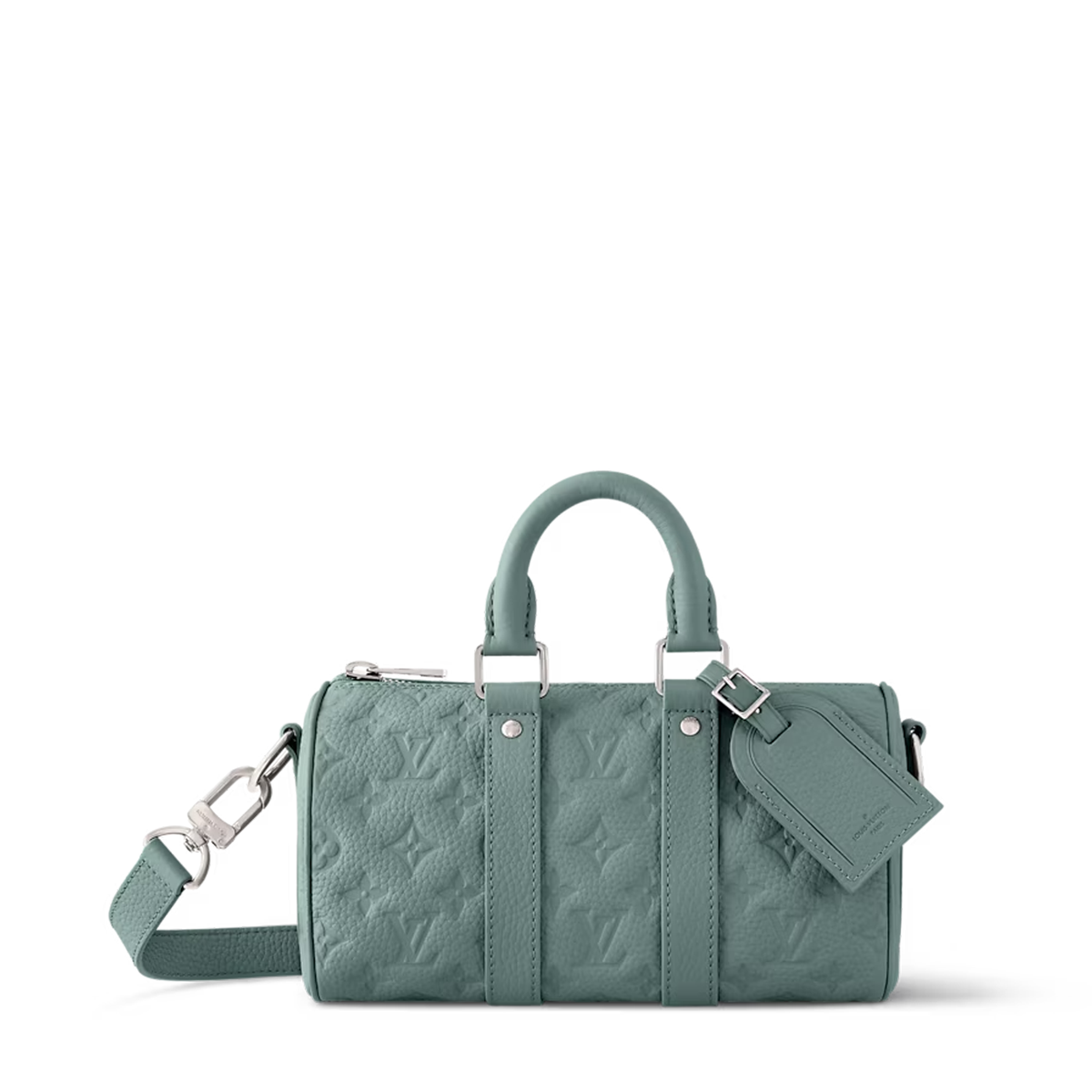 Louis Vuitton Keepall Bandoulire 25 bag in Misty Lake green Taurillon Monogram leather