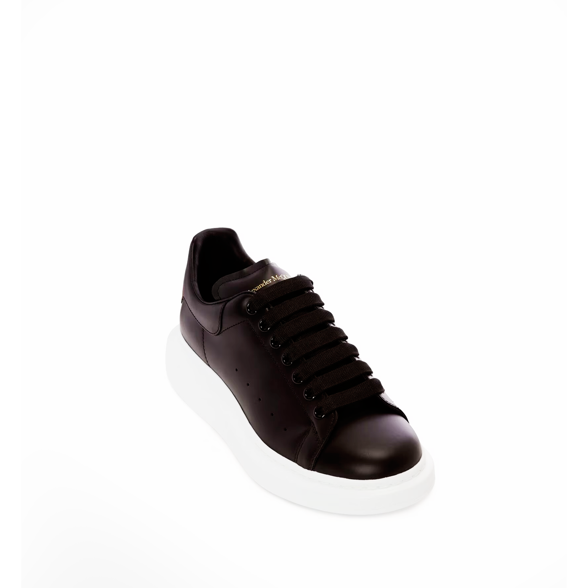 Alexander McQueen Oversized low top sneaker in black smooth calf leather