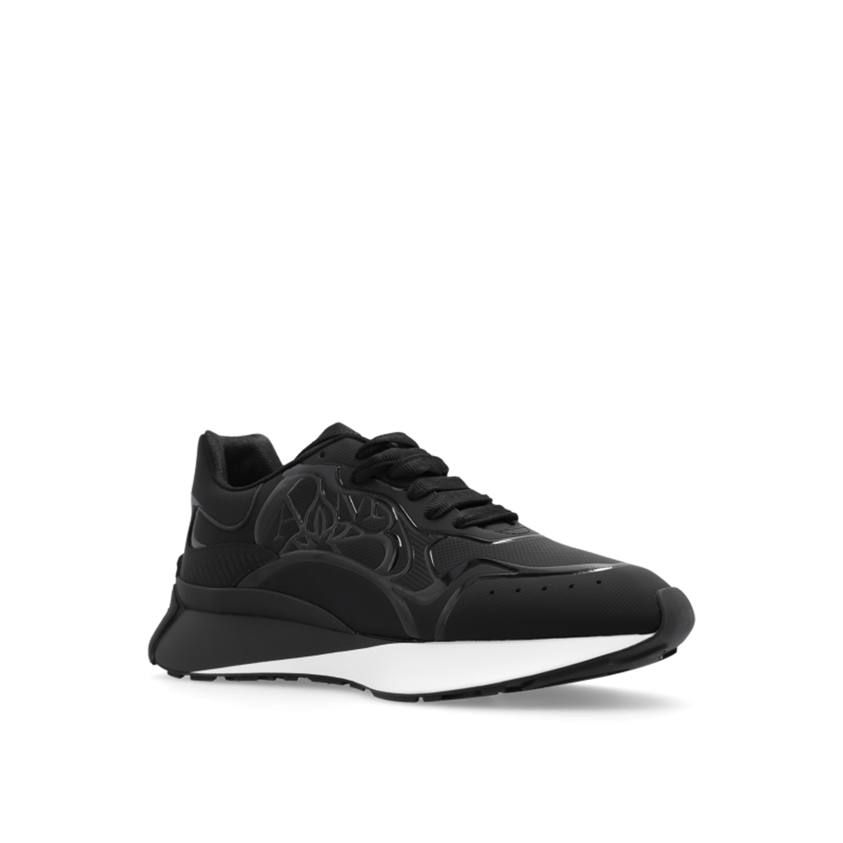 Alexander McQueen Mens Sprint Runner sneaker in black leather