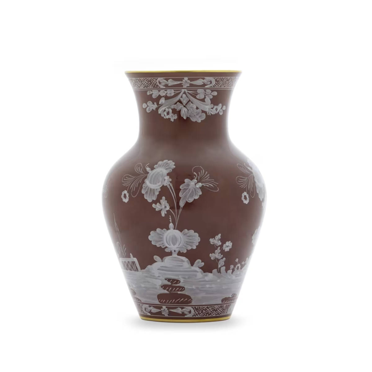 Ginori 1735 Oriente Italiano Castagna Ming Vase — view 1