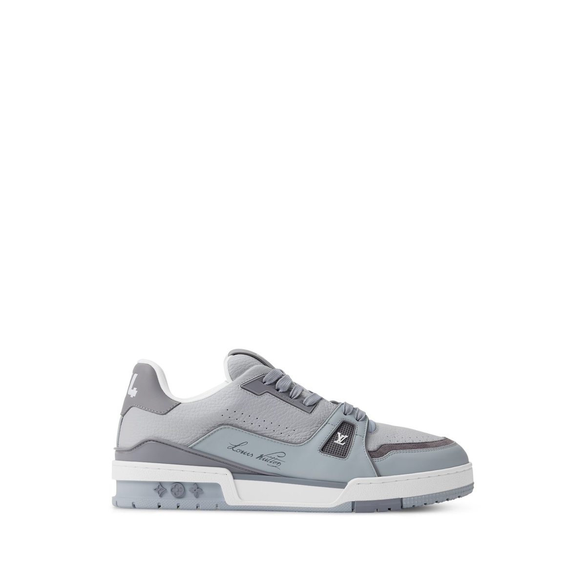 Louis Vuitton LV Trainer Sneaker a luxury footwear model featuring a combination of grained and smooth calf leather