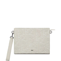 beige Dior Gravity Outline leather A5 triangle pouch