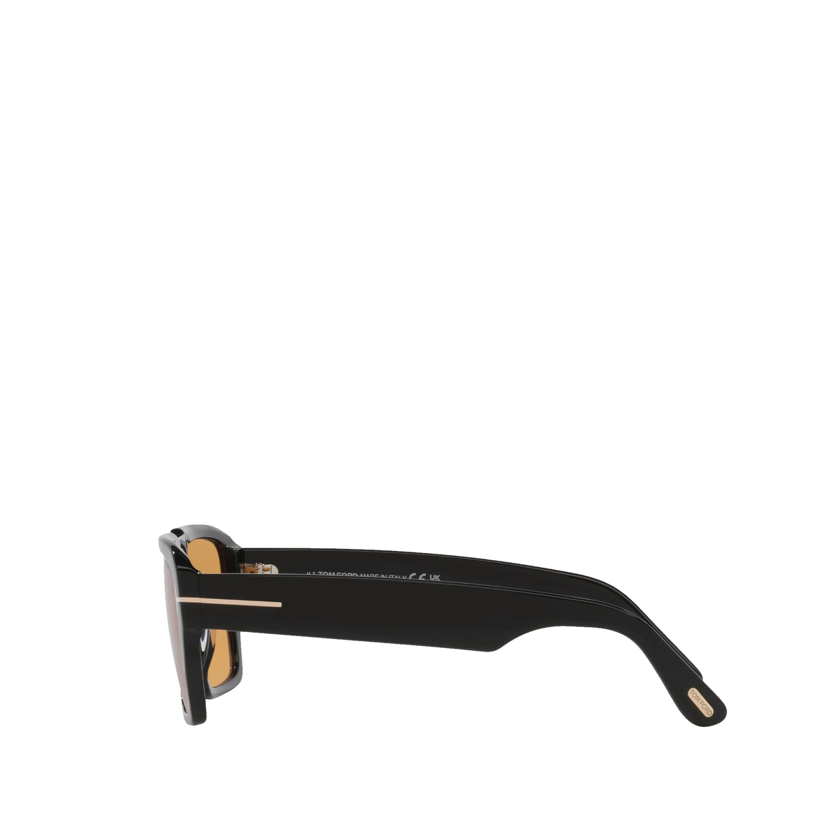 Tom Ford Redford square sunglasses featuring a bold shiny black acetate frame — view 3