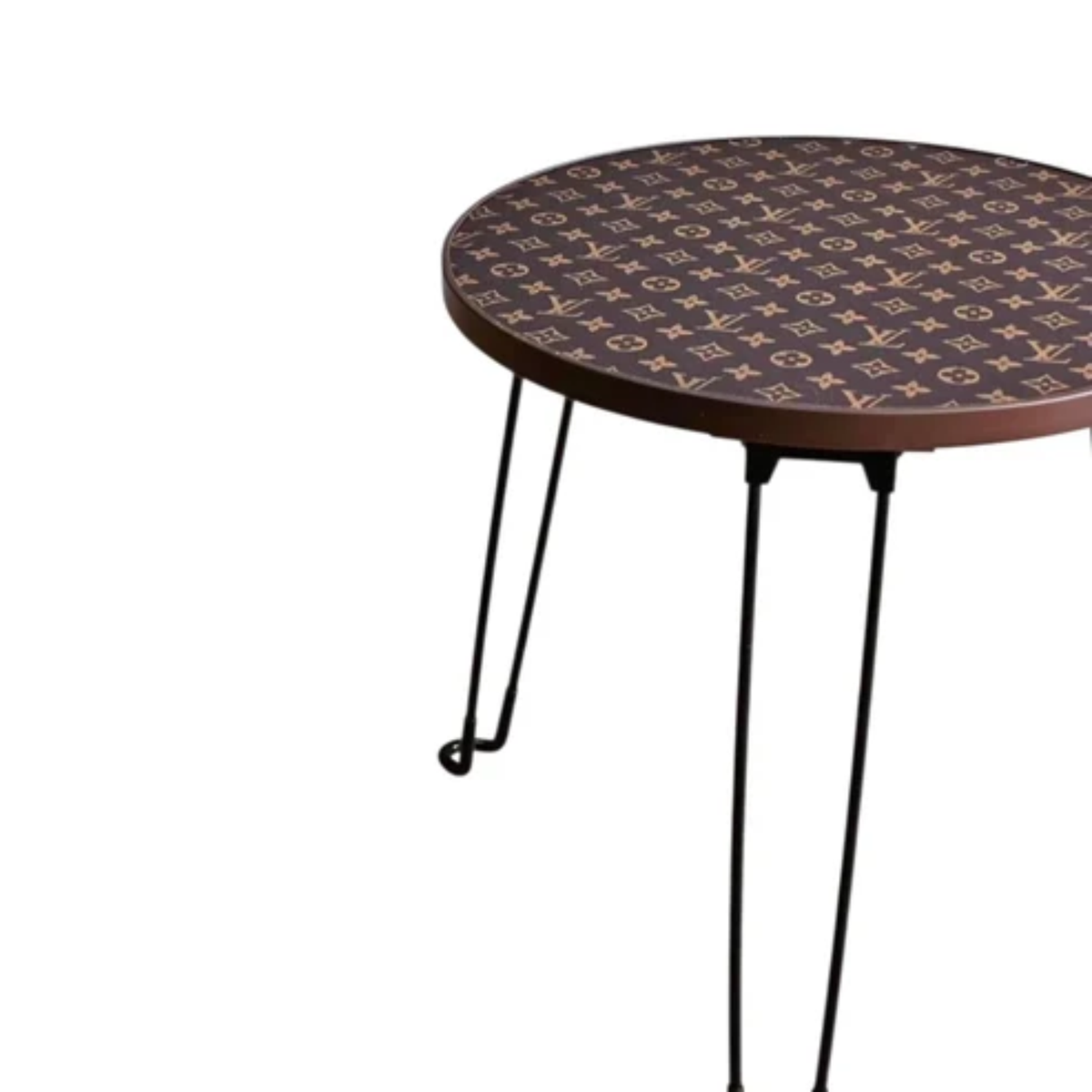 Louis vuitton wooden brown monogram table — view 3