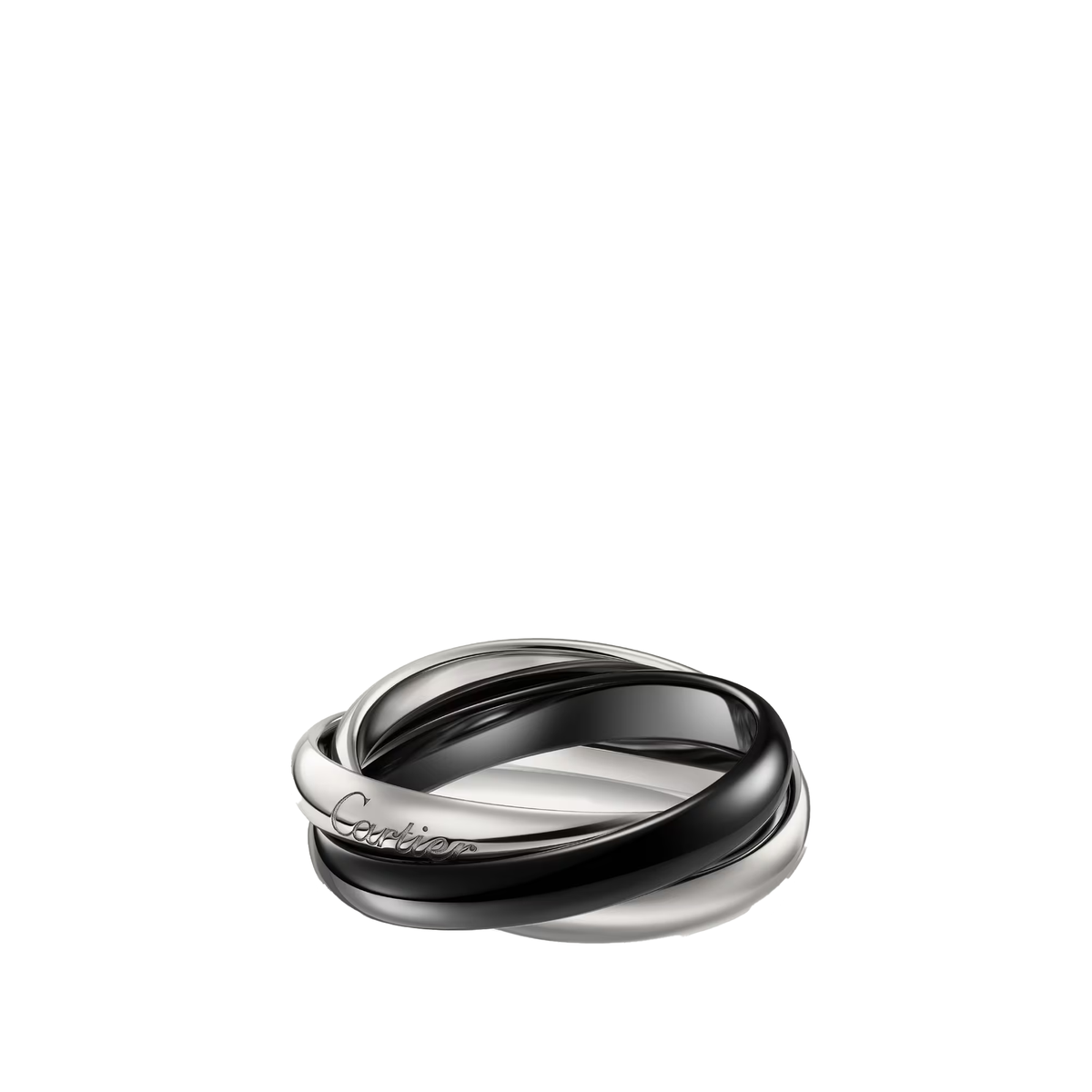 Cartier Trinity ring is a classic model featuring black ceramic