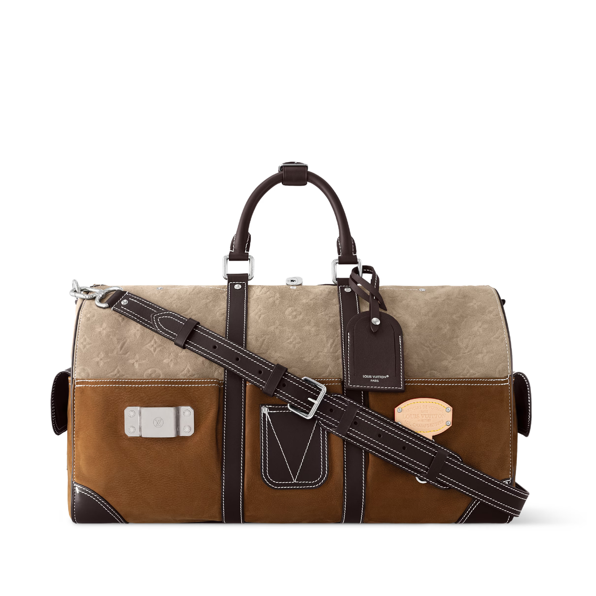Louis Vuitton x Nigo Keepall Bandoulire 50 in Monogram suede leather — view 2