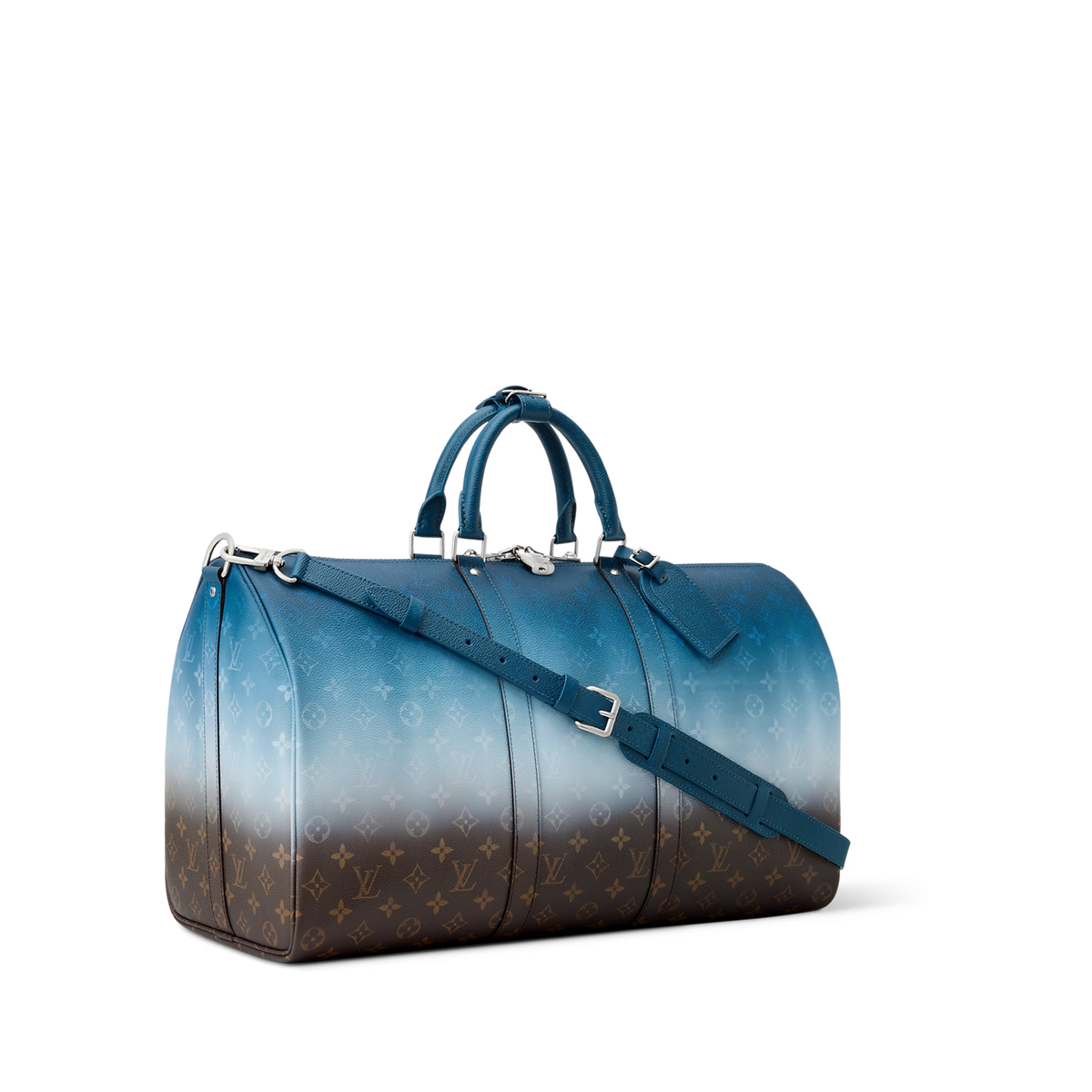 Louis Vuitton Keepall Bandoulire 50 in Blue Monogram Clouds