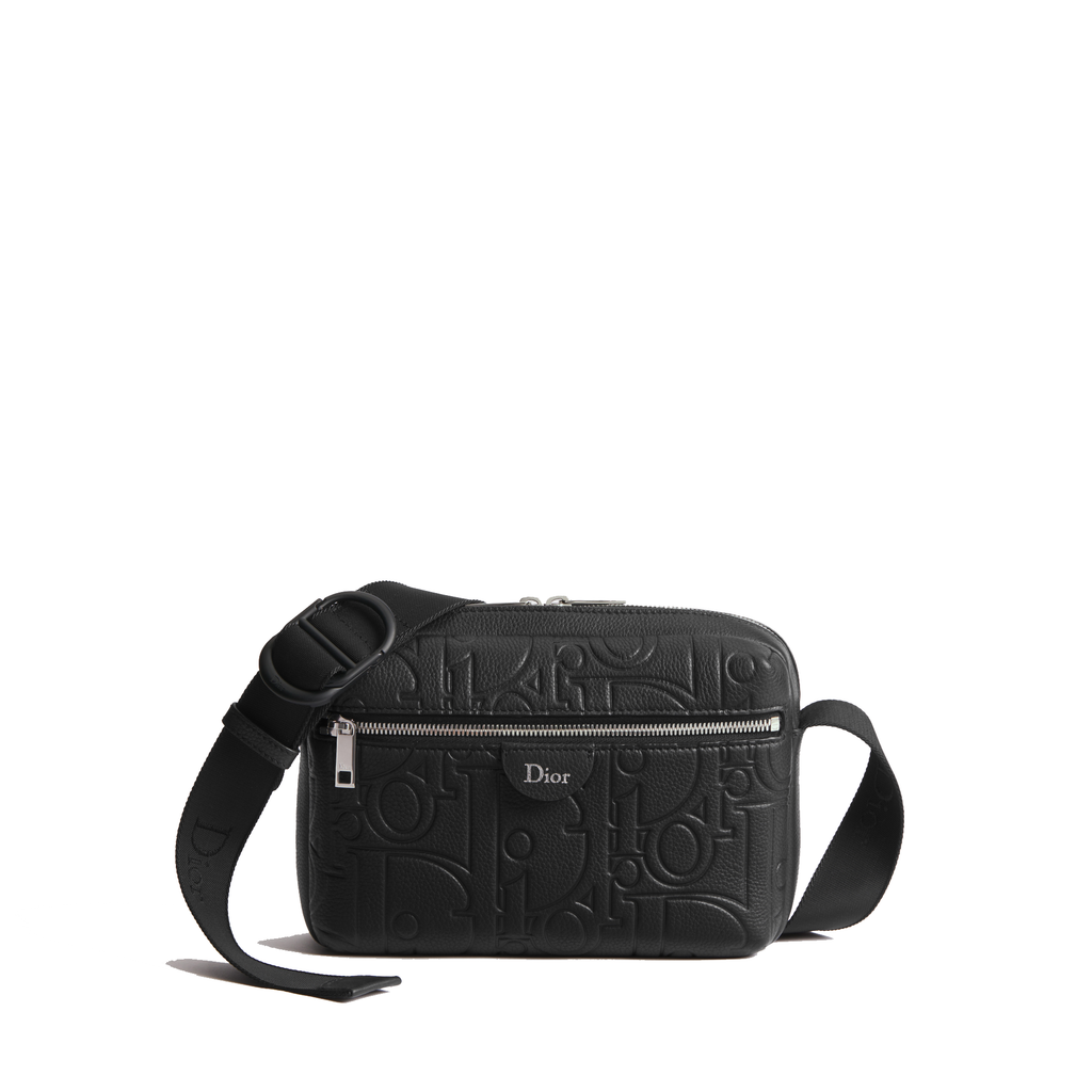Dior Rider Zipped Messenger Bag is crafted in black Dior Gravity — view 1