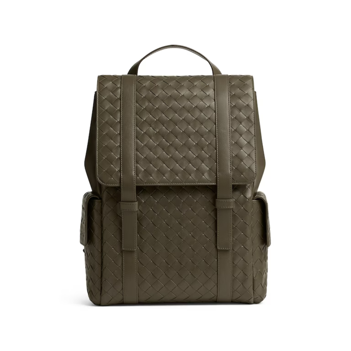 Bottega Veneta Intrecciato Back to School Backpack crafted in green woven leathe — view 1