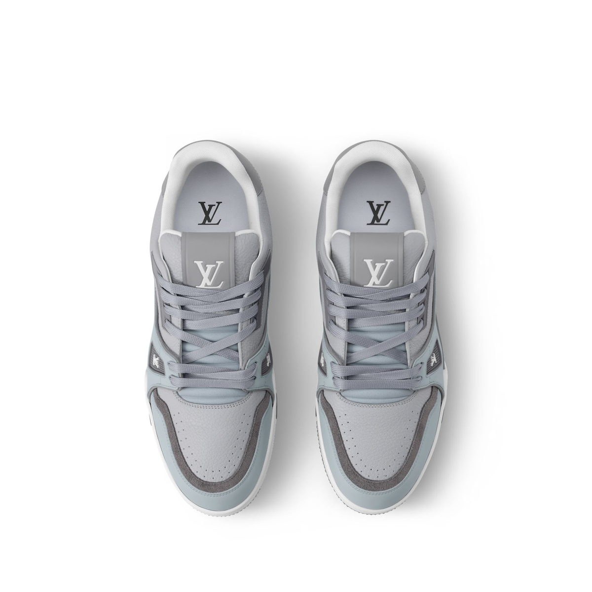 Louis Vuitton LV Trainer Sneaker a luxury footwear model featuring a combination of grained and smooth calf leather