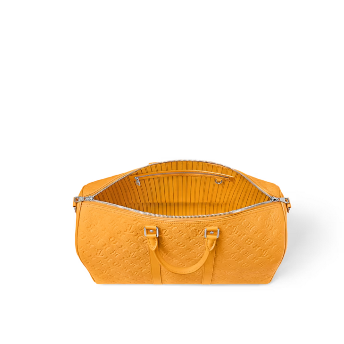 Louis Vuitton Keepall Bandouliere Ocre Orange Denim Duffle Bag