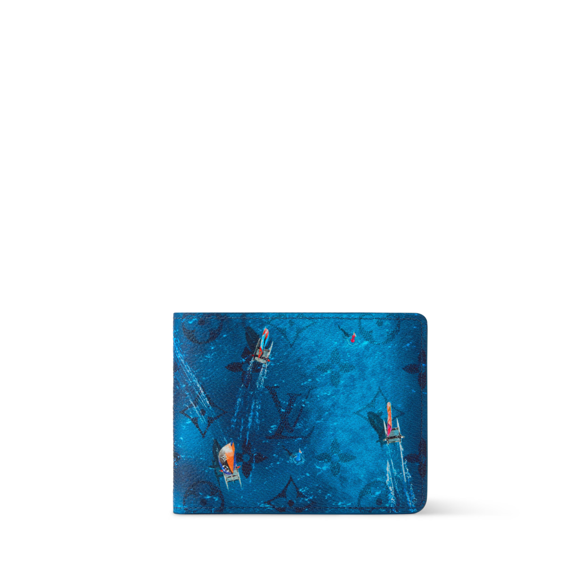 Louis Vuitton Multiple Wallet is crafted from coated canvas featuring a navy blue