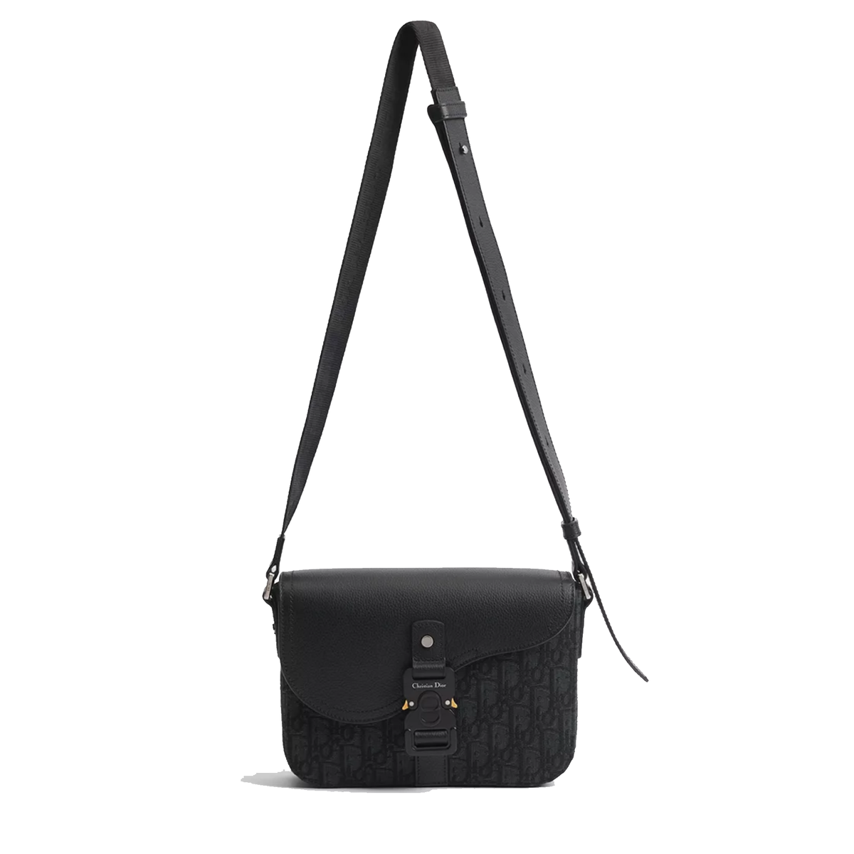 Dior Mini Saddle Messenger Bag with Flap in black Dior