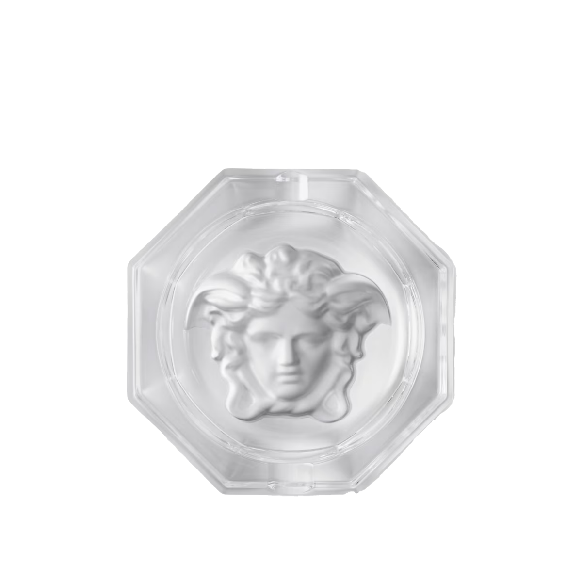 Versace Medusa Lumiere ashtray is crafted from clear crystal