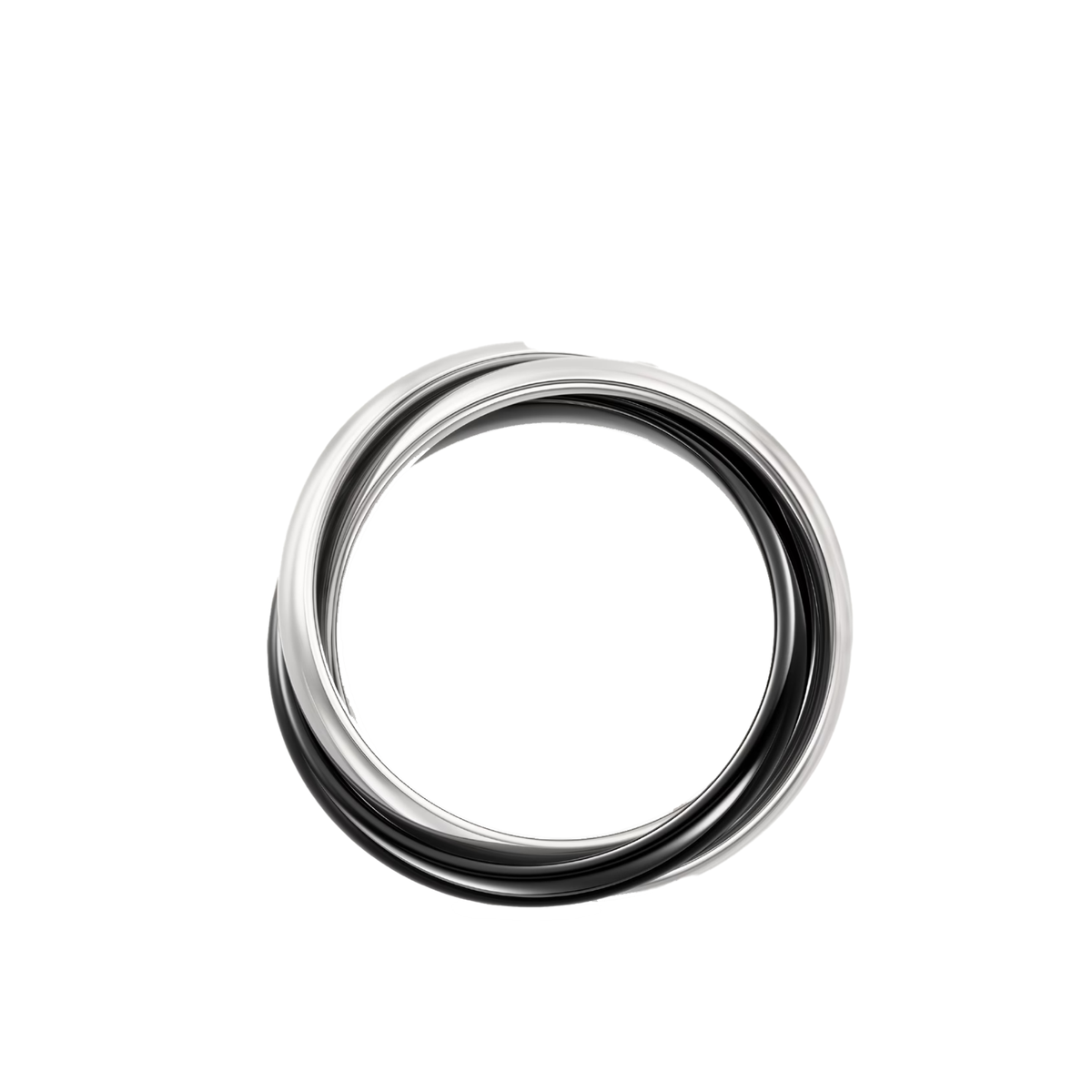 Cartier Trinity ring is a classic model featuring black ceramic