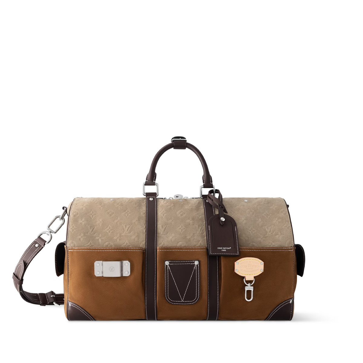 Louis Vuitton x Nigo Keepall Bandoulire 50 in Monogram suede leather — view 1