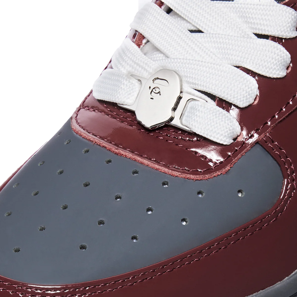 A Bathing Ape Bape Sta 2 M1 sneakers in the burgundy and grey