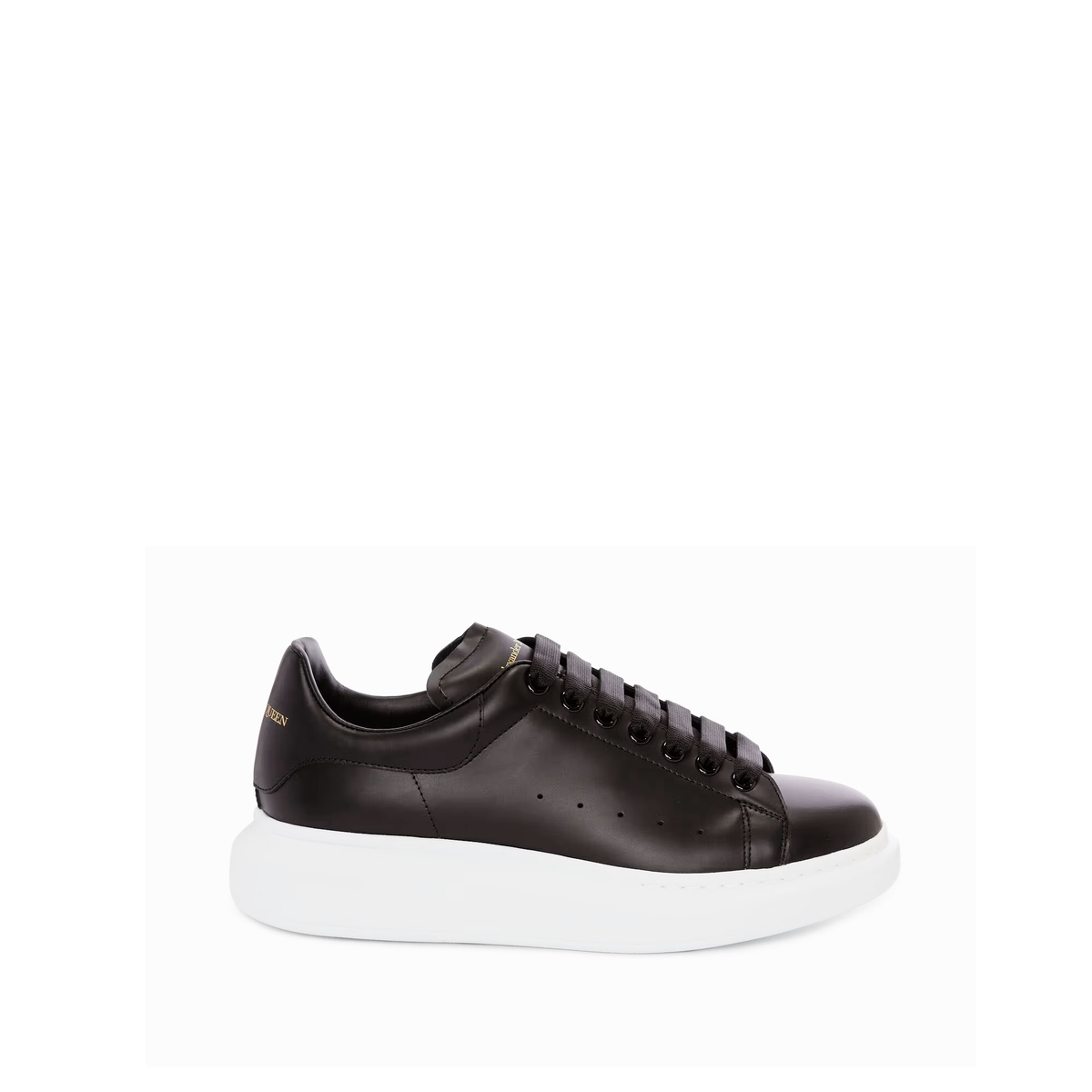 Alexander McQueen Oversized low top sneaker in black smooth calf leather