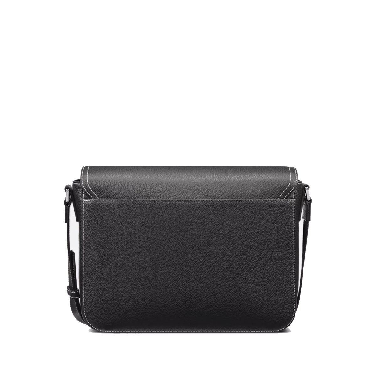 Dior Saddle Messenger Bag with Flap in black grained calfskin