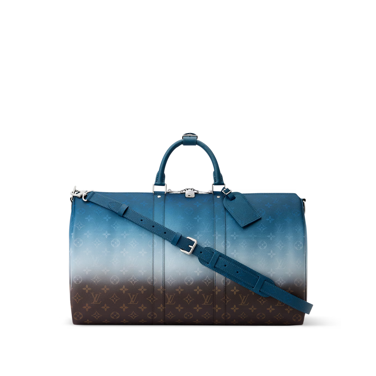 Louis Vuitton Keepall Bandoulire 50 in Blue Monogram Clouds
