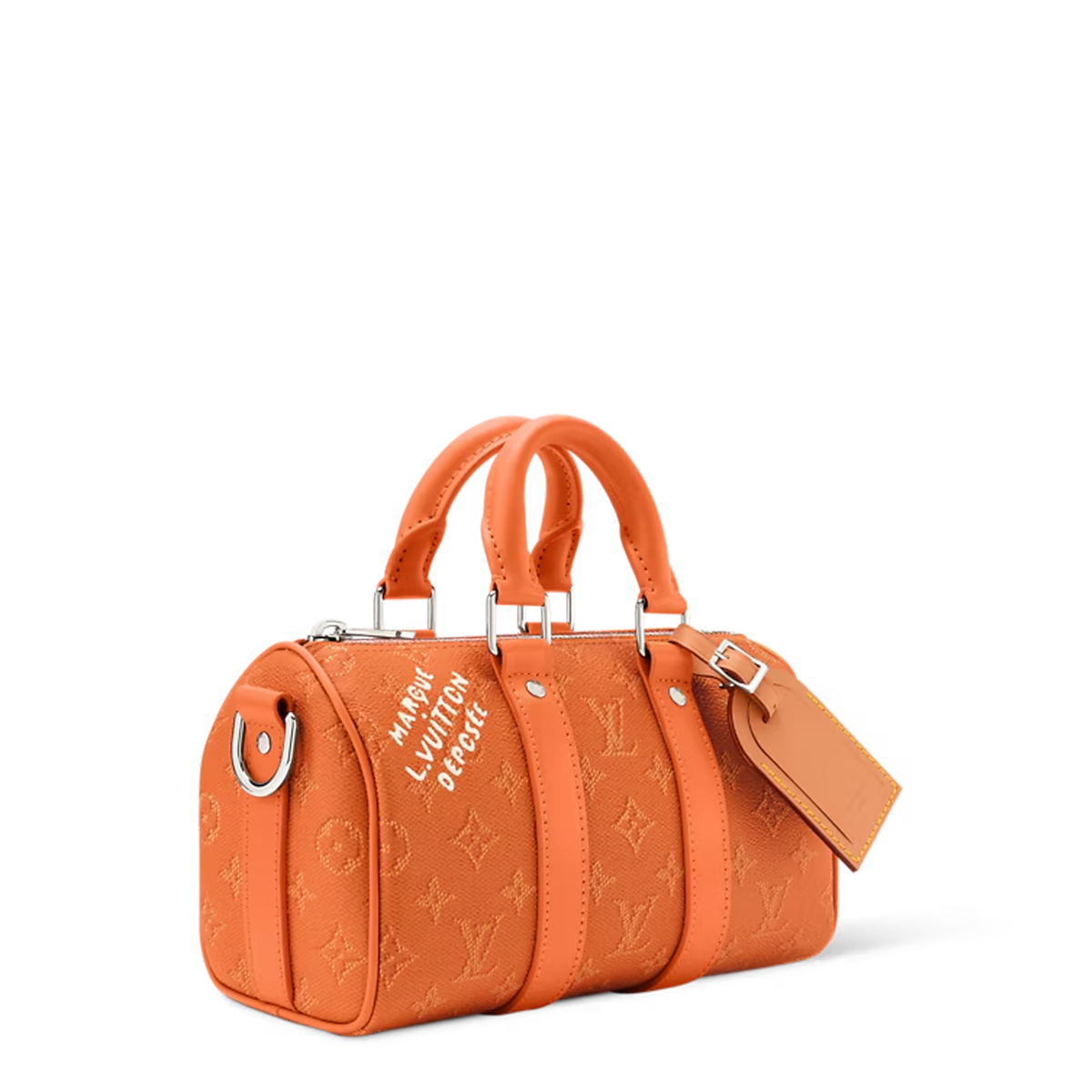 Louis Vuitton Keepall Bandoulire 25 city bag in the orange Monogram Heritage coated canvas